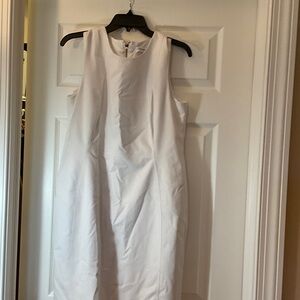 Calvin Klein White Sleeveless Midi Sheath Dress